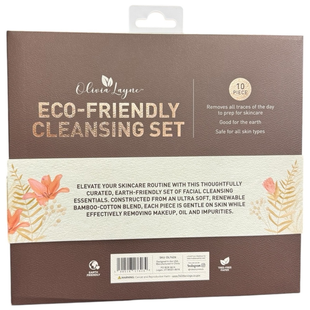 10-piece Eco-Friendly Bamboo Cotton Face Cleansing Kit NEW - Picture 6 of 6